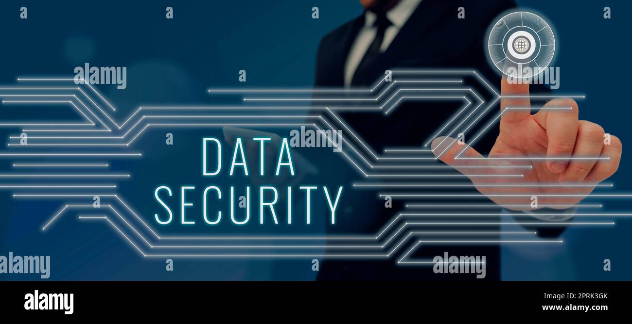 Handwriting text Data Security, Business showcase Confidentiality Disk Encryption Backups Password Shielding Stock Photo