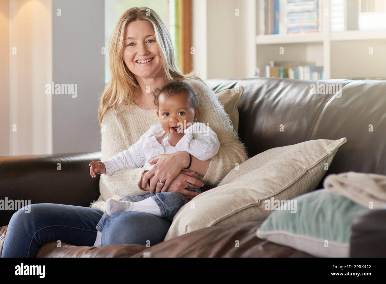 I cant get enough of my daughter. Cropped portrait of a mother and her adopted child. Stock Photo