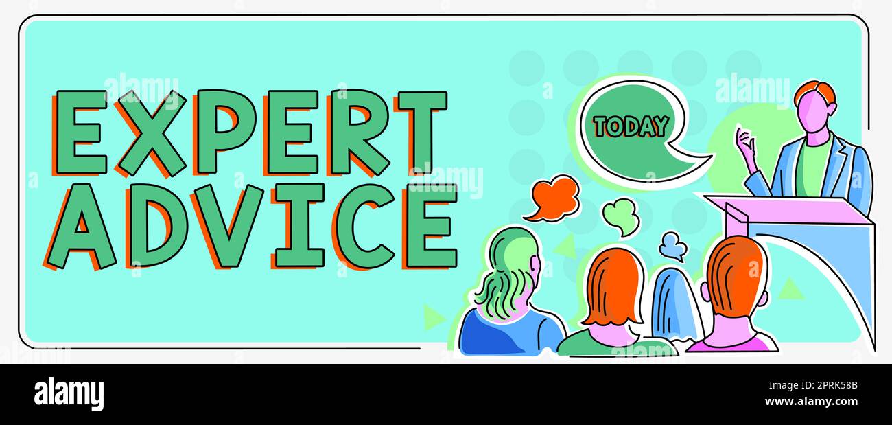 Conceptual caption Expert Advice, Concept meaning Sage Good Word