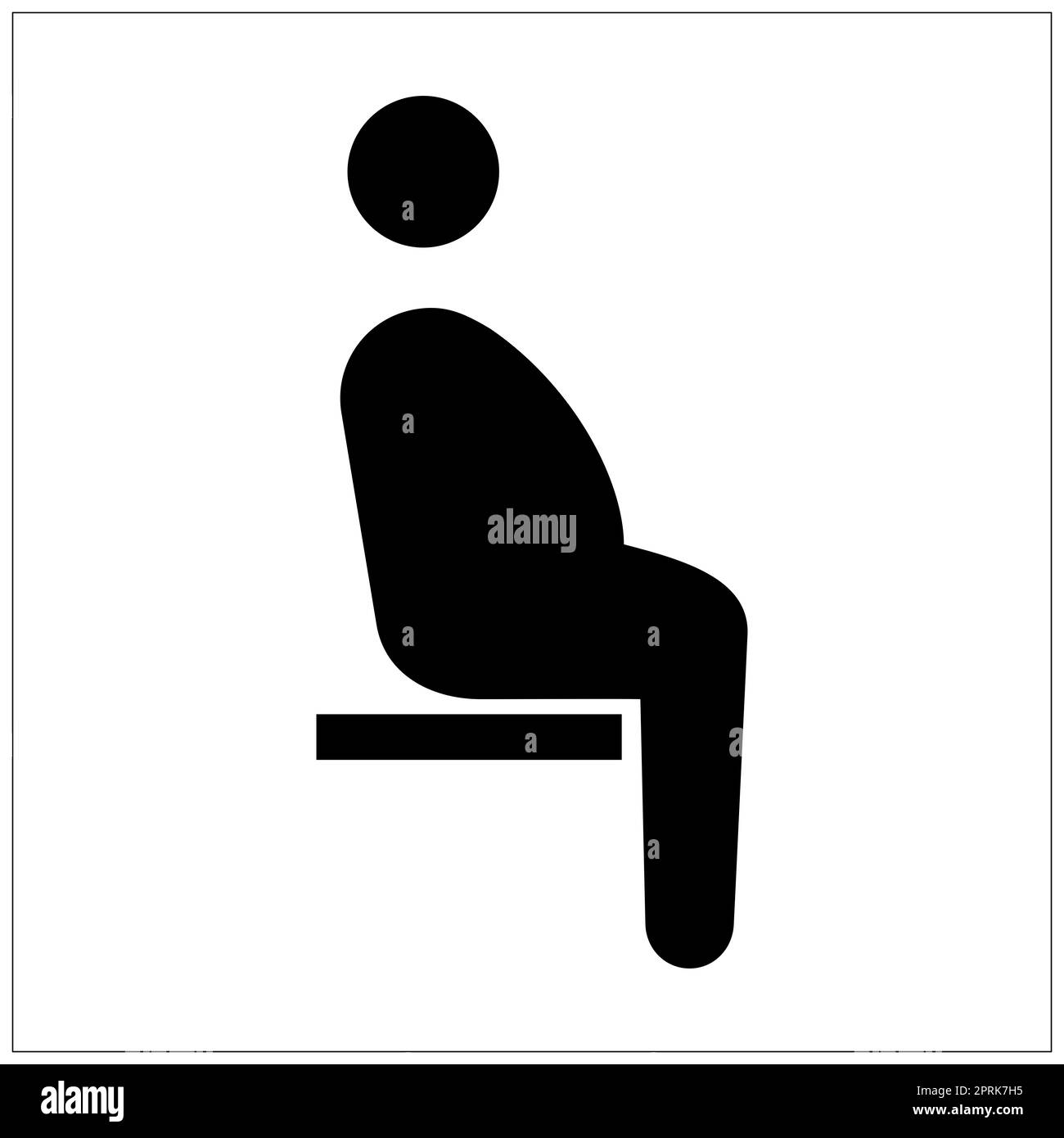 ISO 7001 priority seat for obese people sign Stock Photo