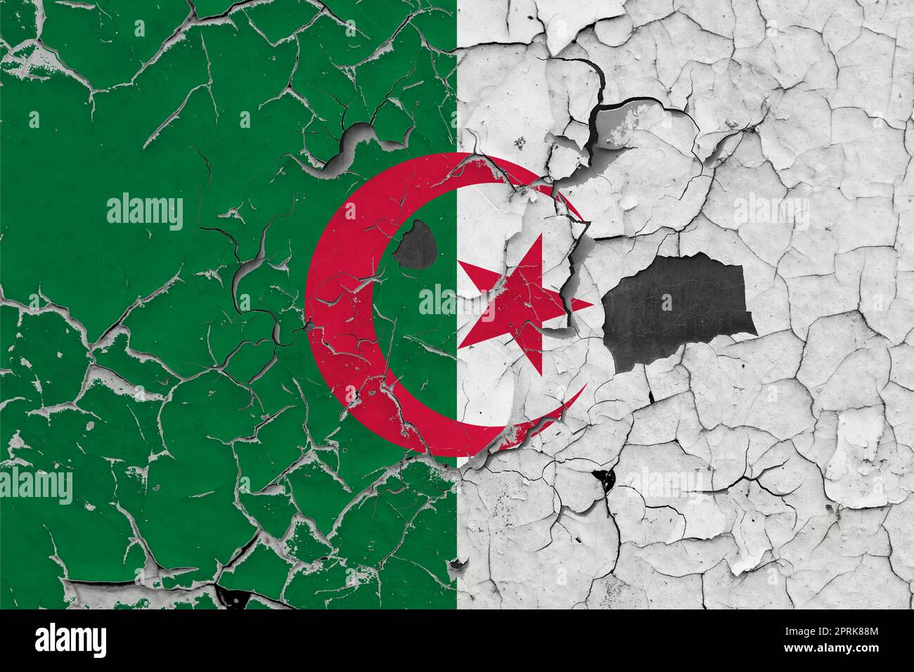 3D Flag of Algeria on an old stone wall background Stock Photo - Alamy