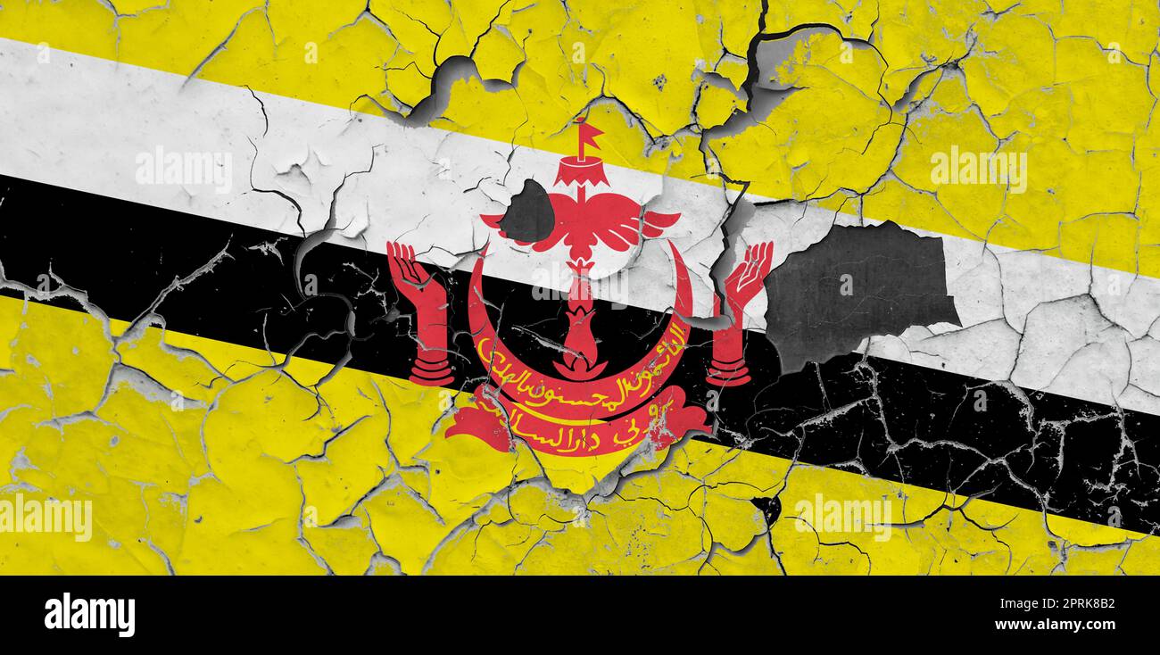 3D Flag of Brunei on an old stone wall background Stock Photo - Alamy