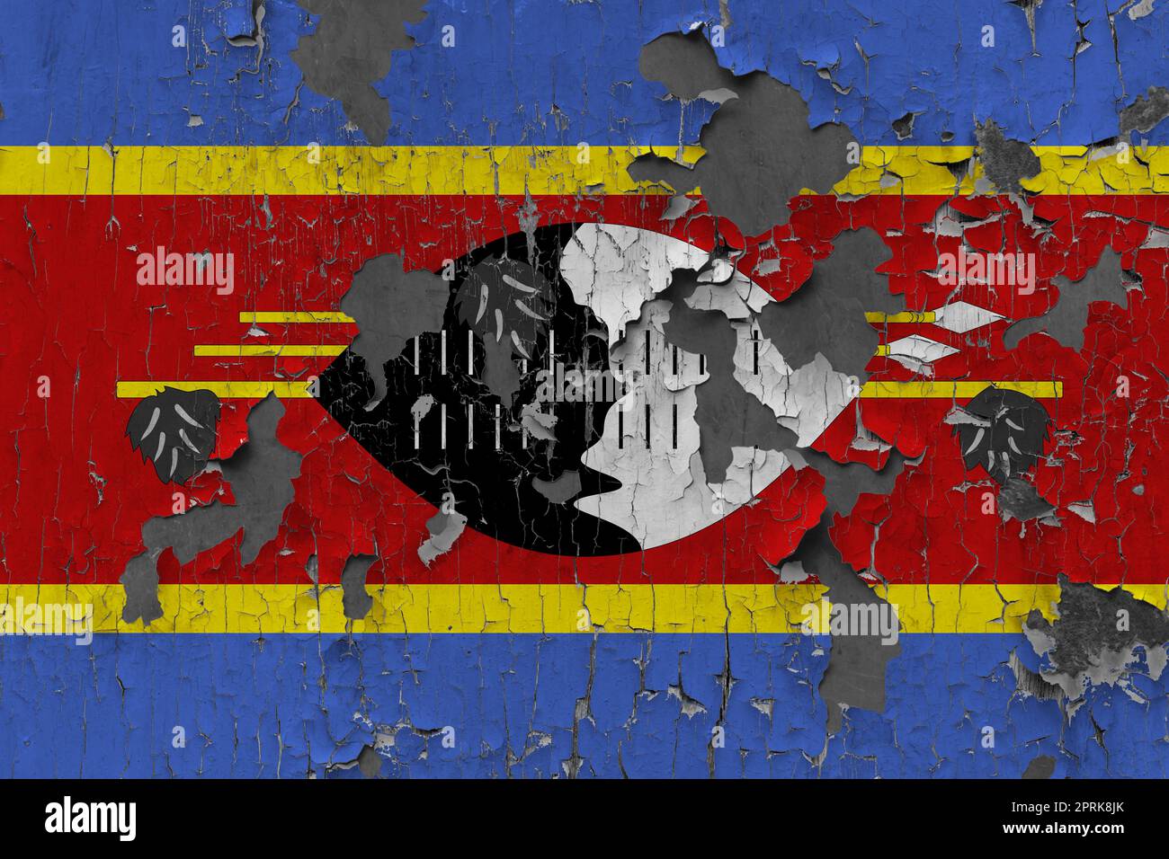 3D Flag of Eswatini on an old stone wall background Stock Photo - Alamy