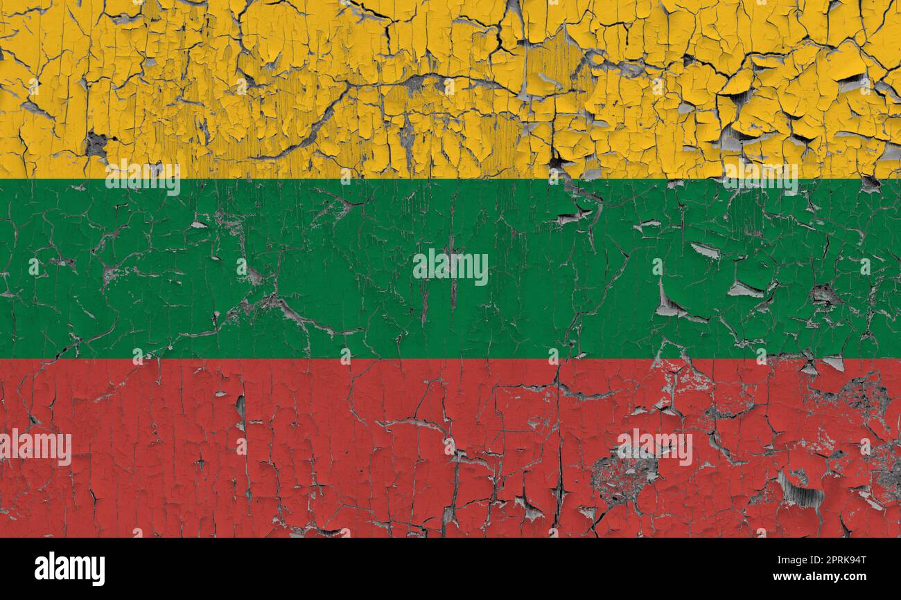 3D Flag of Lithuania on an old stone wall background Stock Photo - Alamy