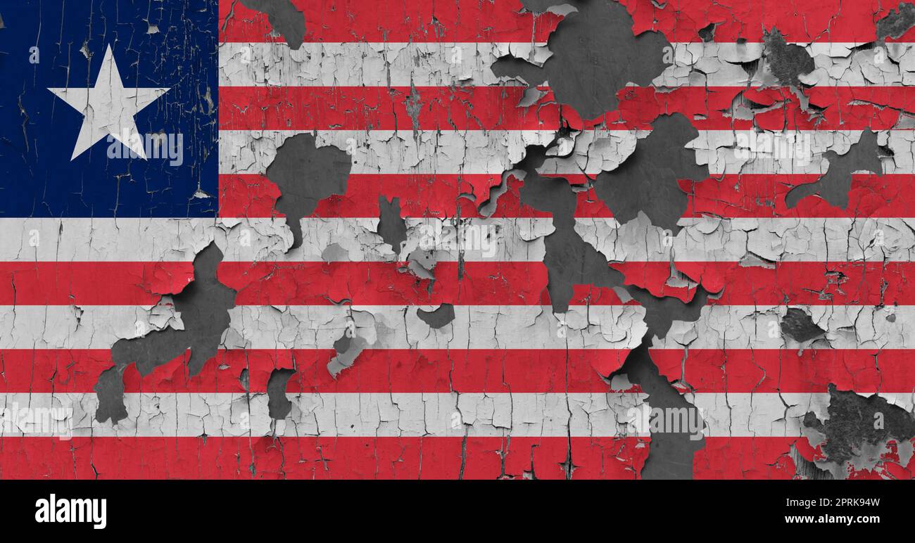 3D Flag of Liberia on an old stone wall background Stock Photo - Alamy