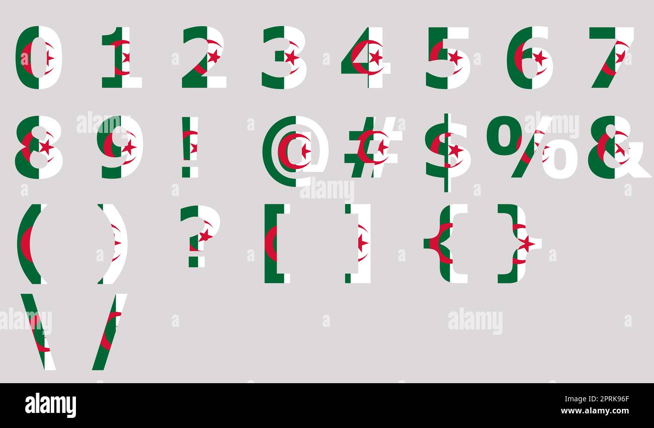 3D Flag of Algeria on a text background Stock Photo - Alamy