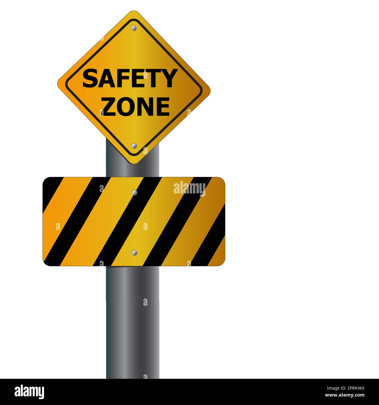 Safety zone label sign. Danger warning Stock Photo Alamy