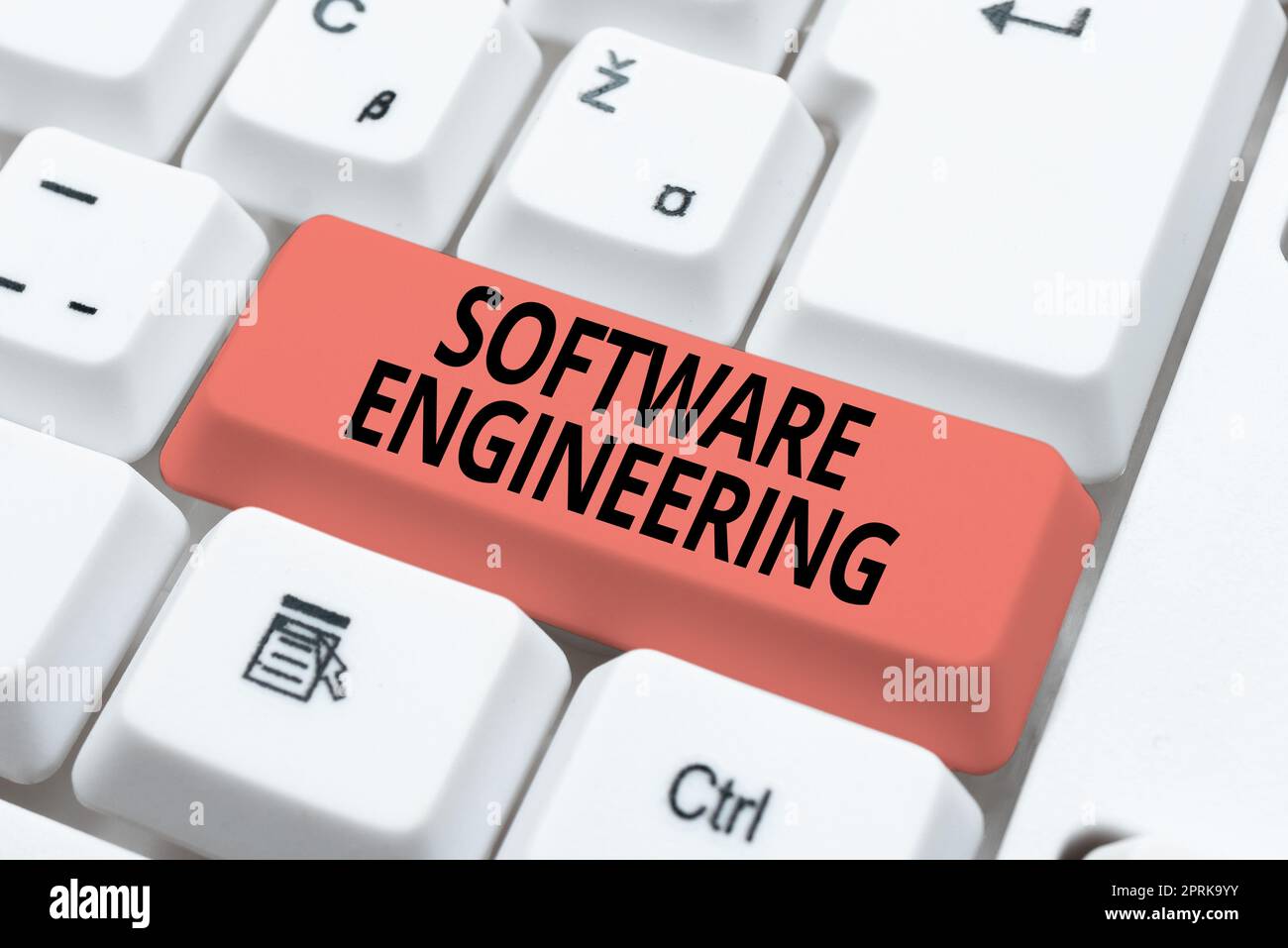 Text caption presenting Software Engineering, Business approach Program Development in Systematic Quantifiable approach Stock Photo