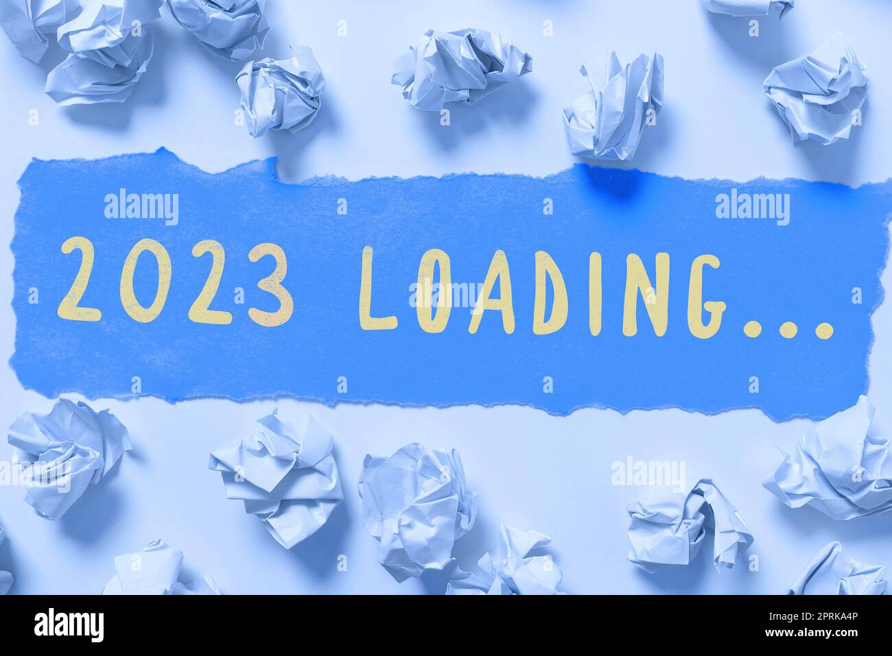 Sign displaying 2023 Loading..., Word Written on a year composed of a ...