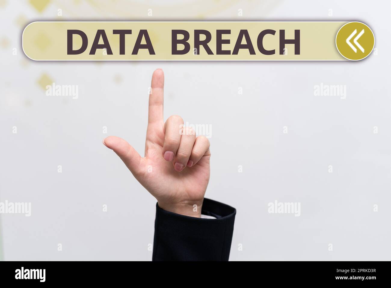 Sign displaying Data Breach, Internet Concept security incident where sensitive protected information copied Stock Photo