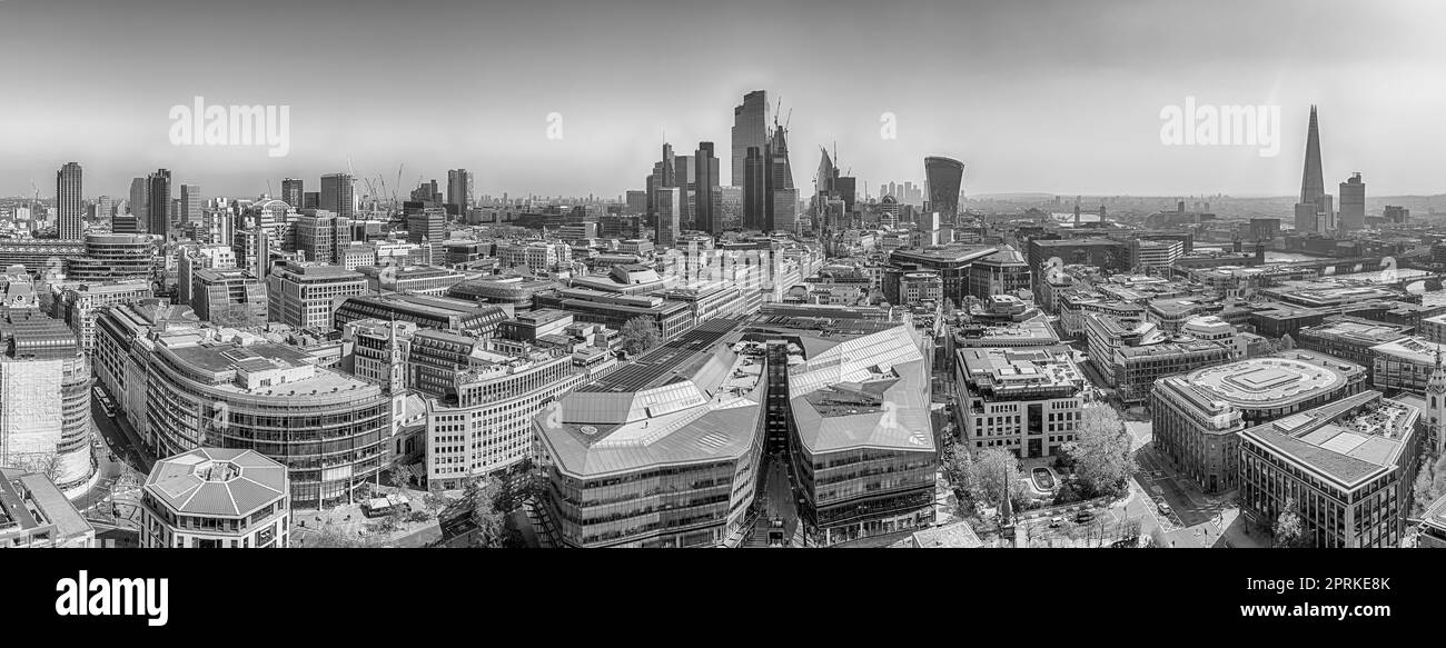 Scenic Aerial View Over The City Skyline In Central London, England, UK ...