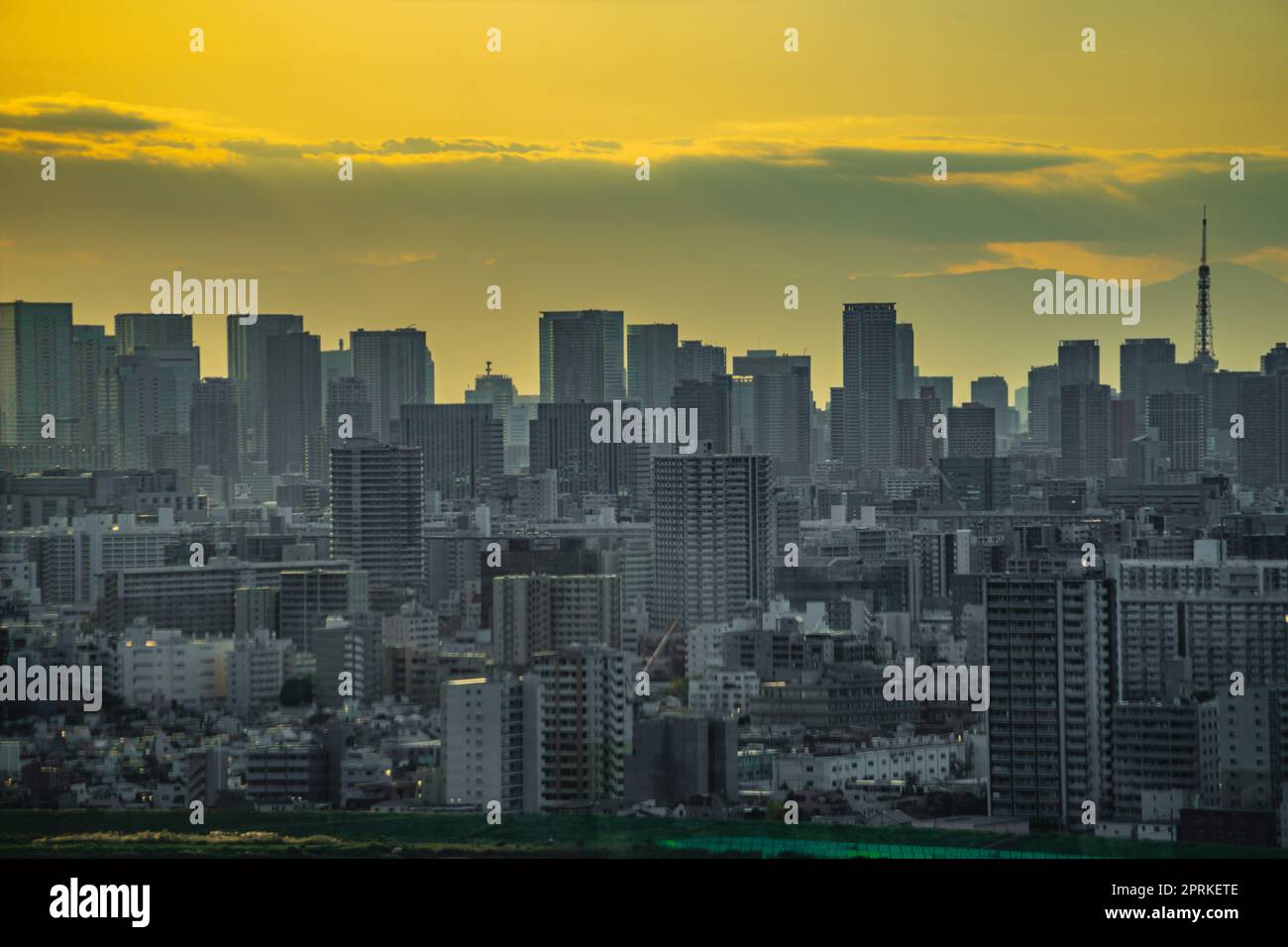 Tokyo townscaned at dusk. Shooting Location: Katsushika-ku, Tokyo Stock Photo