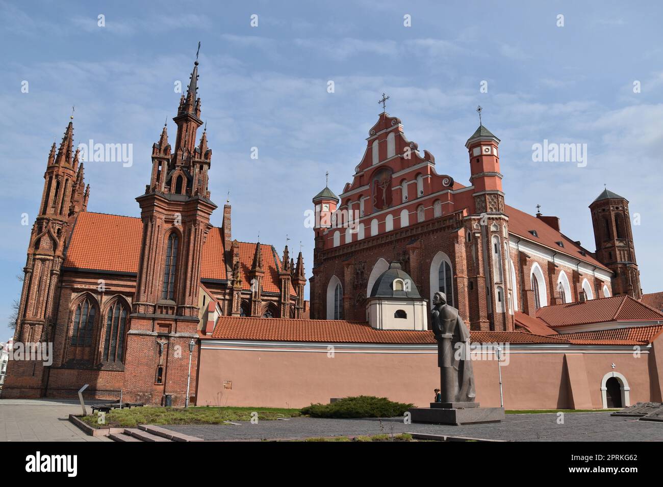 Vilnius, capital of Lithuania: Gothic complex with church of St. Anna Stock Photo