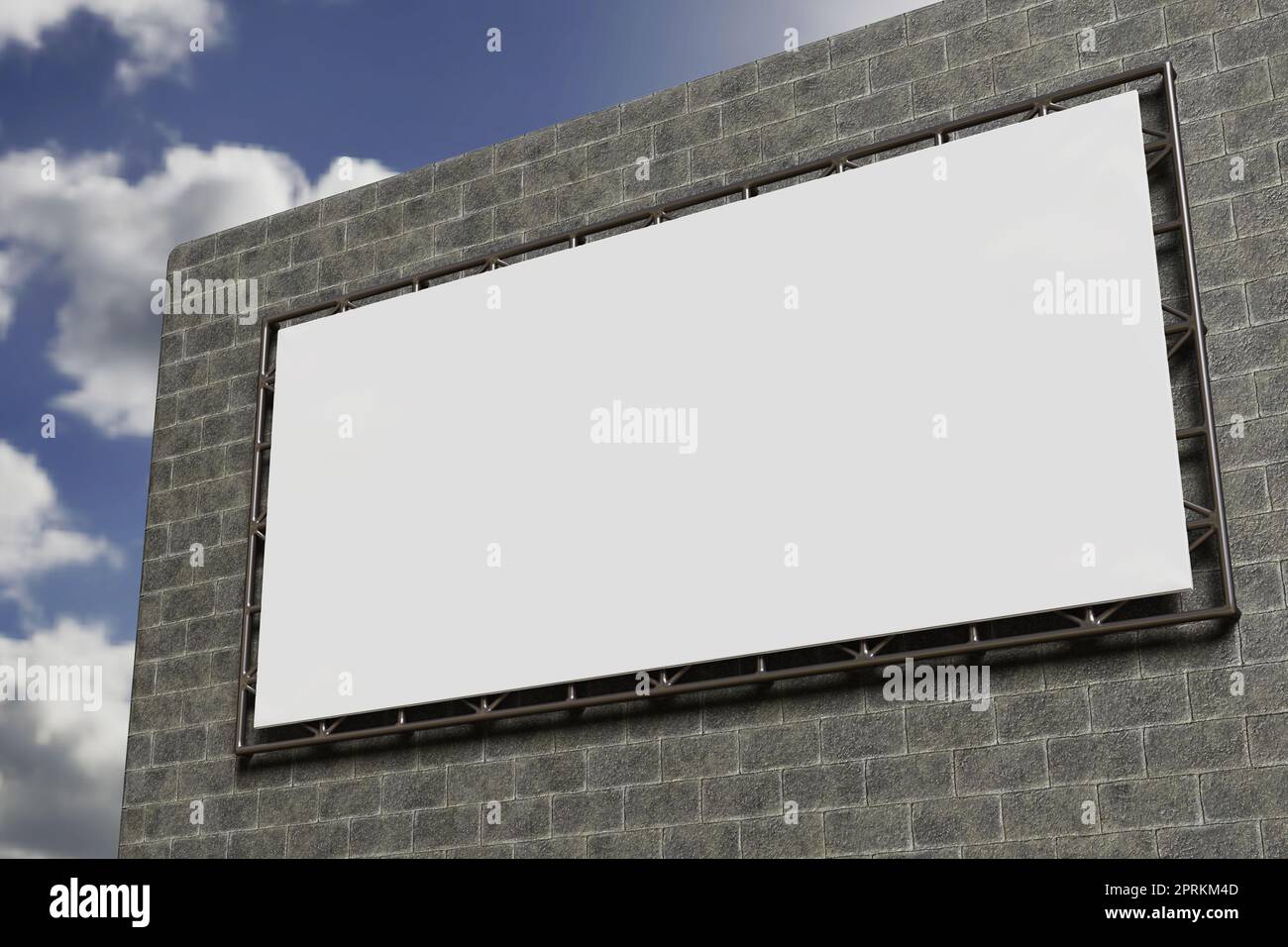 Advertising Outdoor Blank Billboard in the City Stock Photo