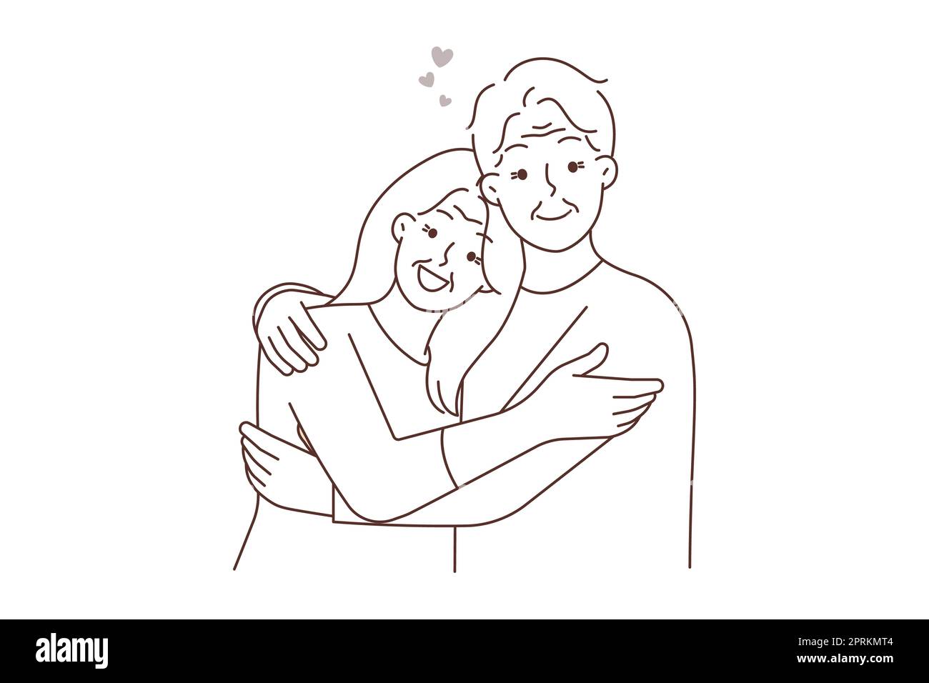 Man and Woman Line Art Couple Hugging Line Art Relationship 