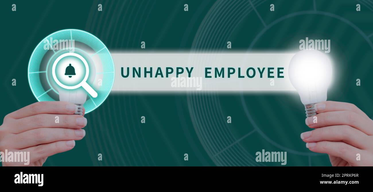 Text showing inspiration Unhappy Employee, Word Written on the conduit