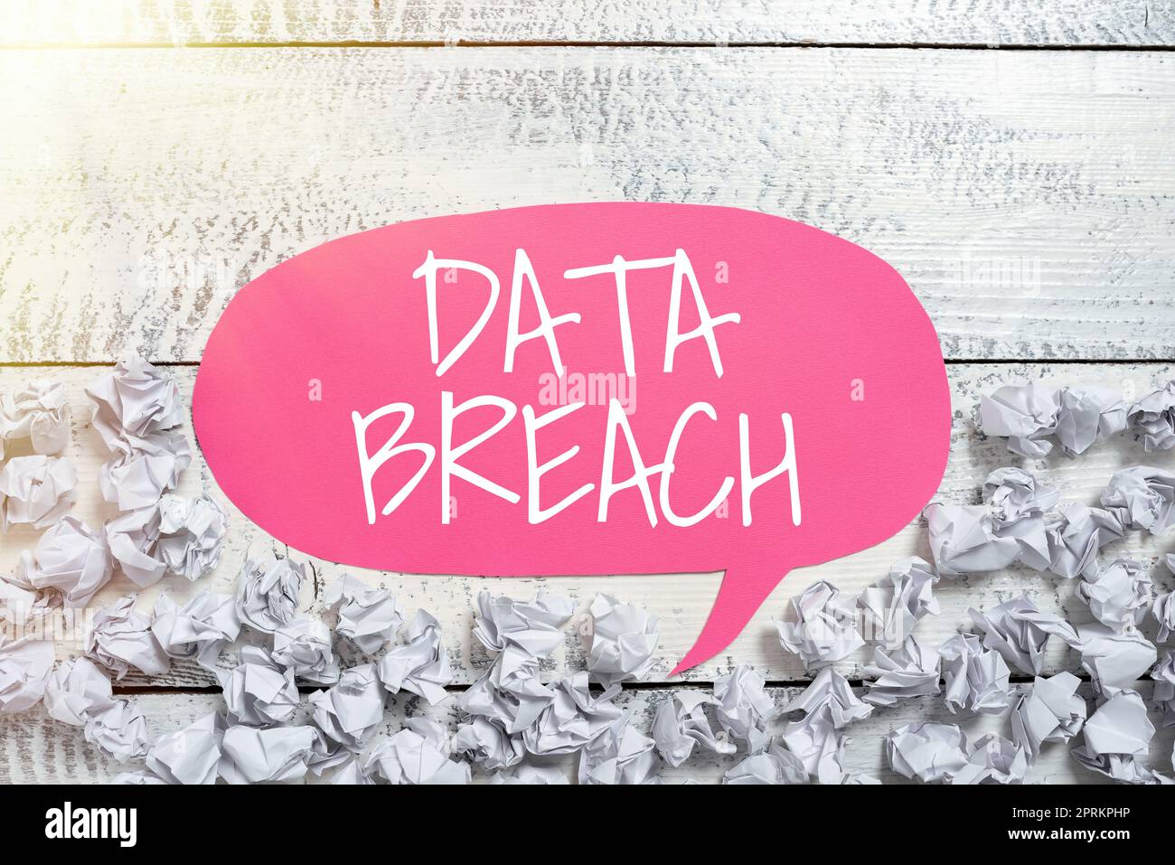 Writing displaying text Data Breach, Business concept security incident where sensitive protected information copied Stock Photo