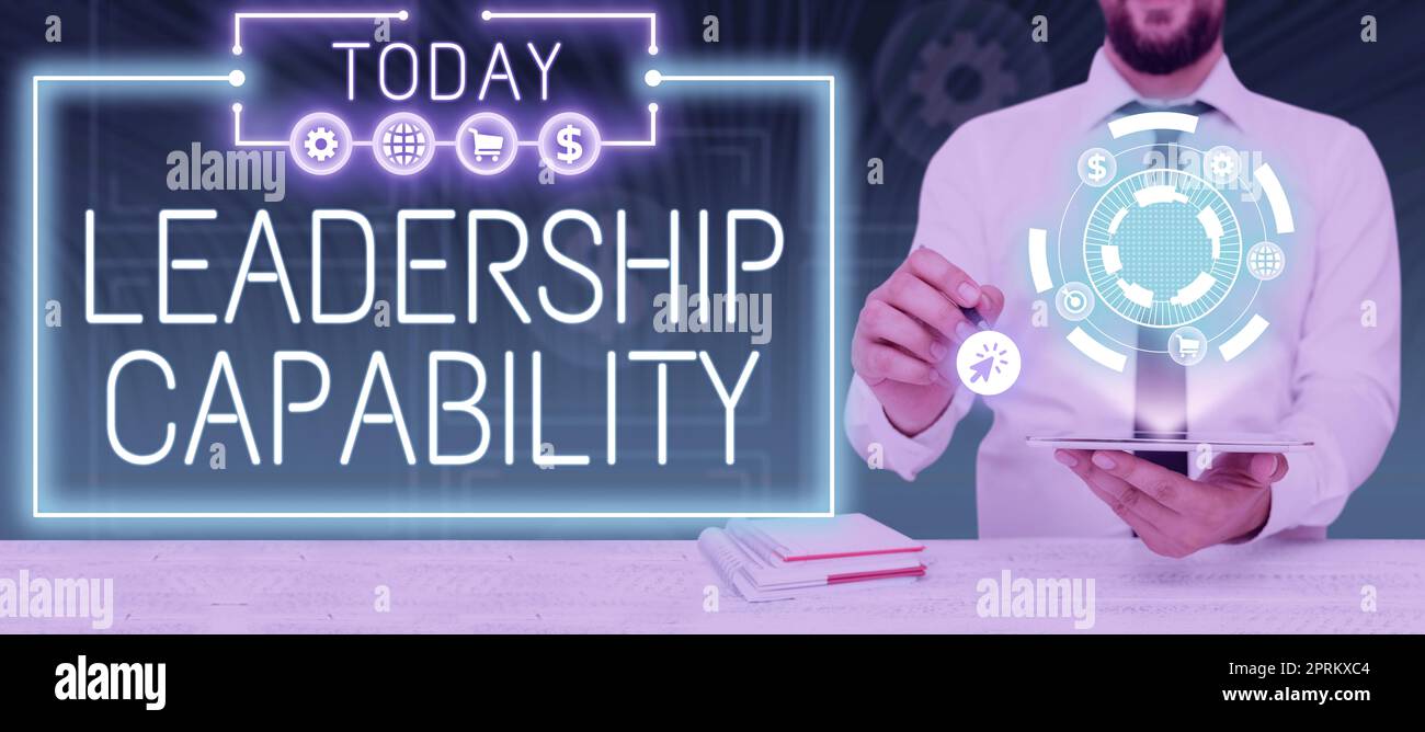 Conceptual display Leadership Capability, Business showcase what a