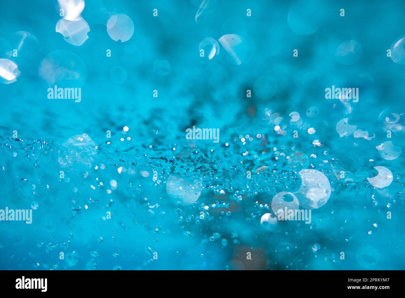 Beautiful water waves -  Splashed water wave in clean blue water, clean filtered water ready for drinking Stock Photo