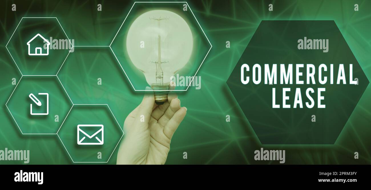 Hand writing sign Commercial Lease, Concept meaning study of both