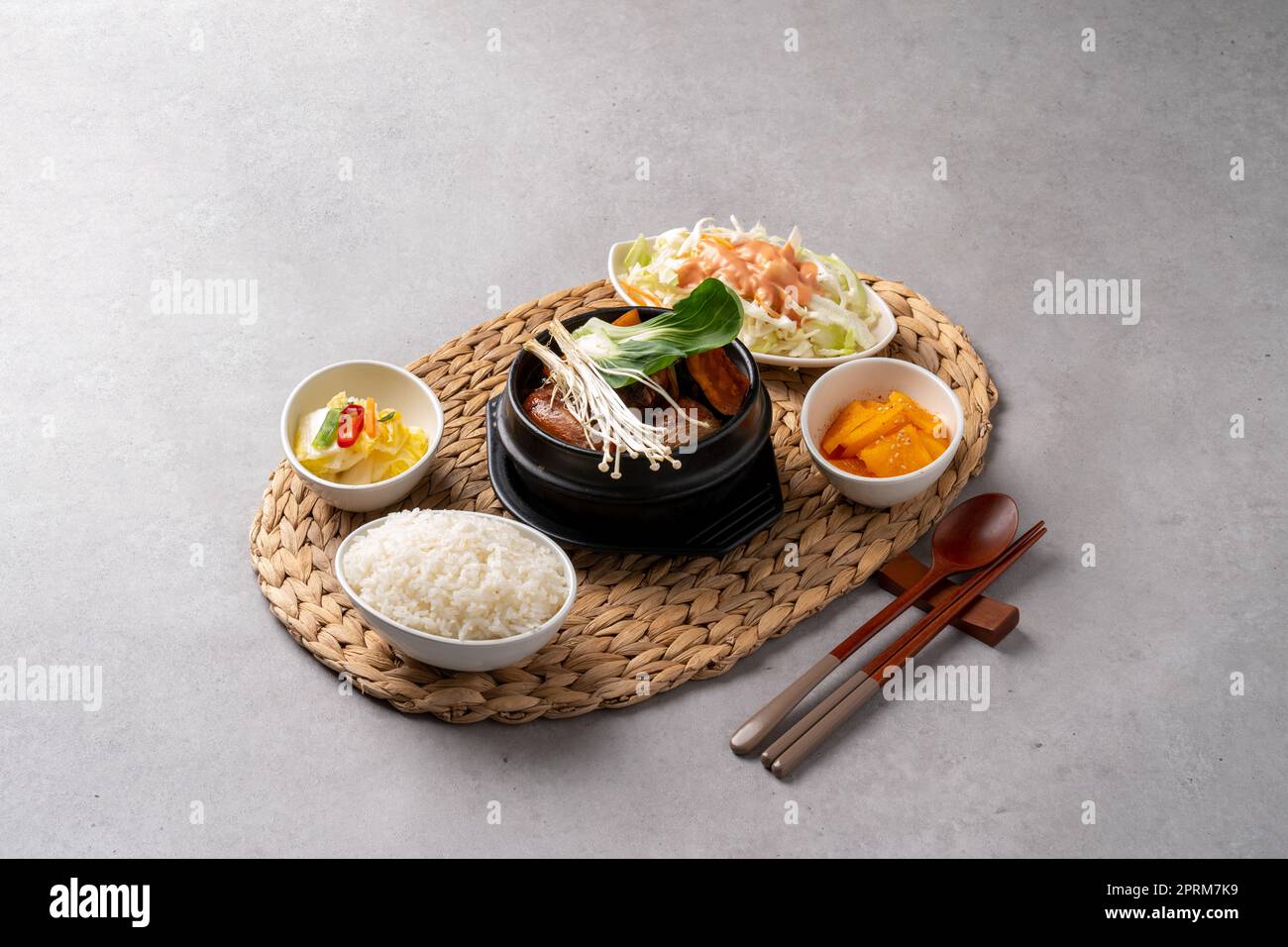 Korean food dish soy sauce braised chicken Stock Photo - Alamy
