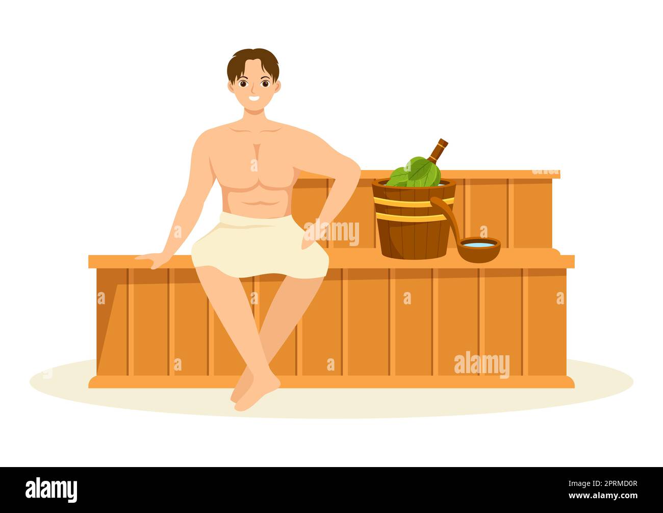 Sauna and Steam Room with People Relax, Washing Their Bodies, Steam or