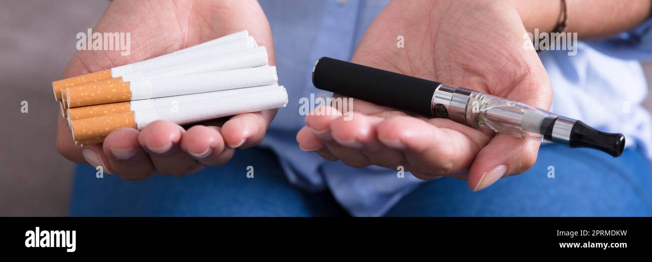 E Cigarette. Quit Nicotine Smoking. Electronic Tobacco Inhaler Stock Photo Alamy