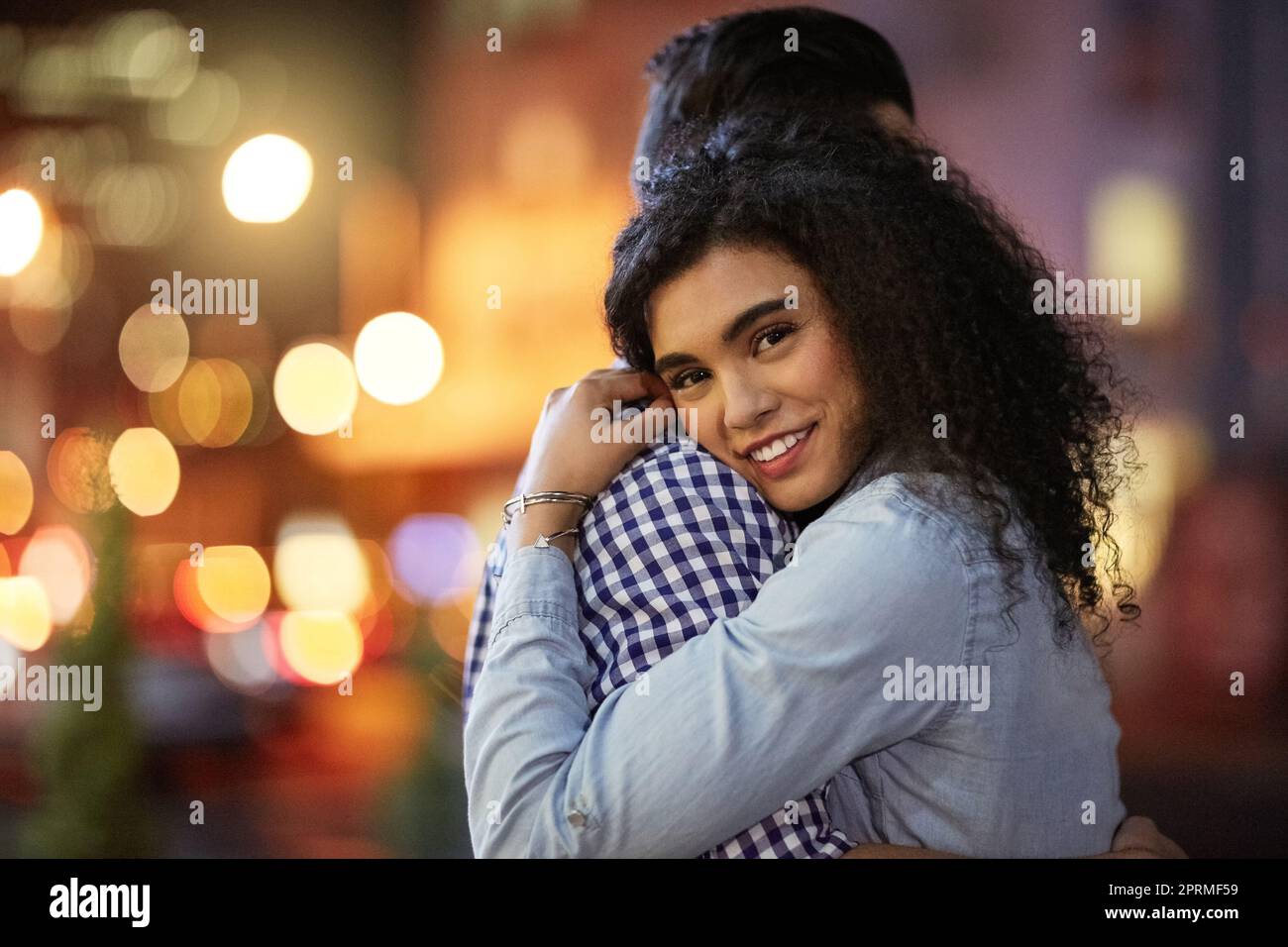 I lost my heart in the city. an affectionate young couple out on a date in the city. Stock Photo