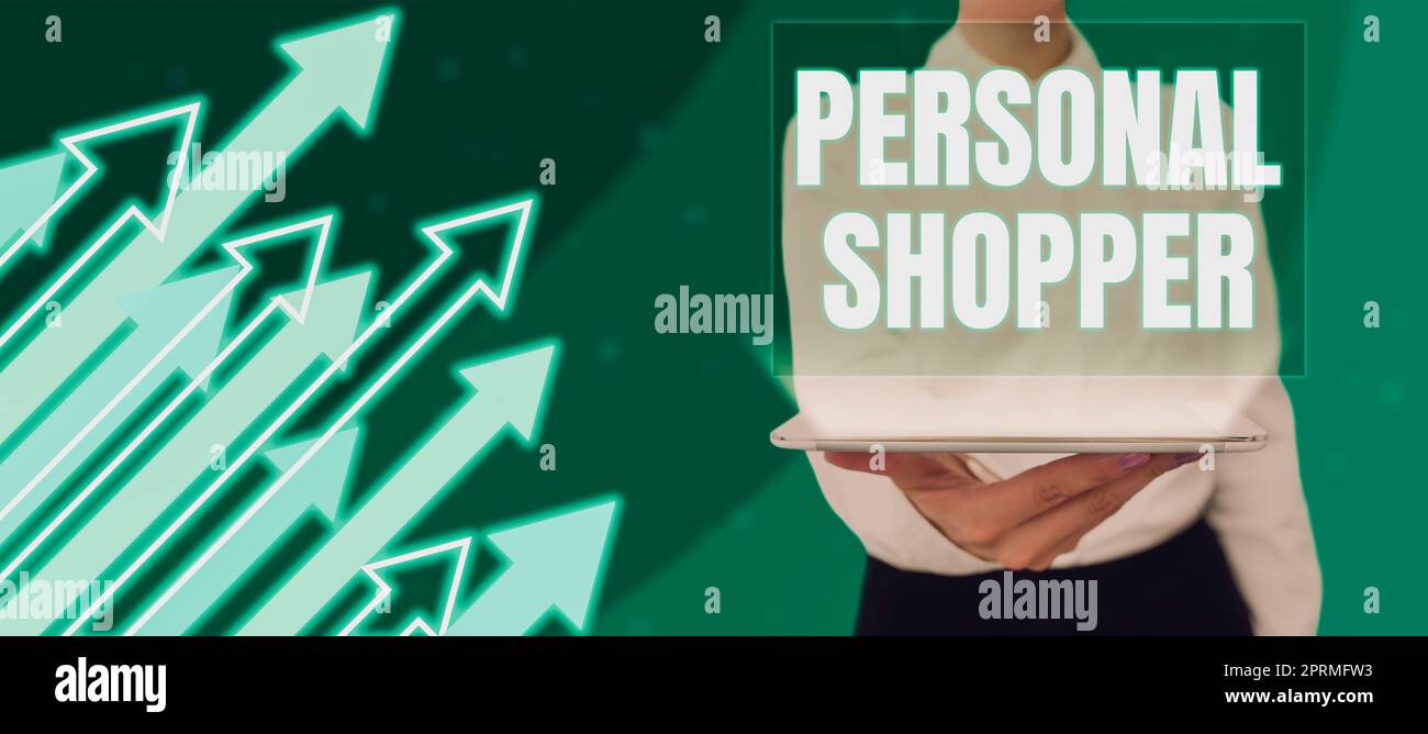 Conceptual display Personal Shopper. Business concept individual who is  paid to help another to purchase goods Hands Drawing In Handshake Position  Stock Photo - Alamy