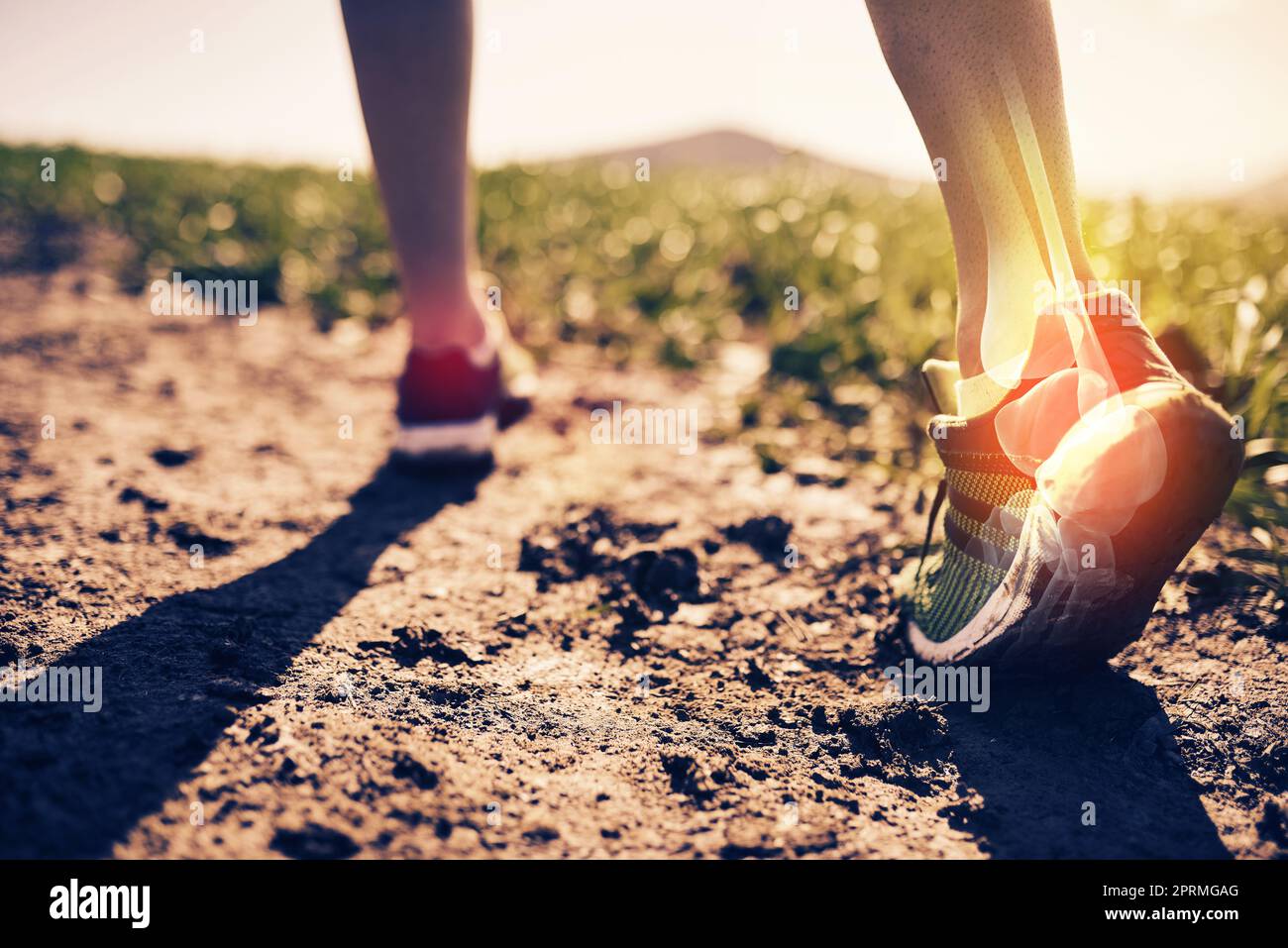 Your ankles can take strain when you run a lot. an unrecognizable man