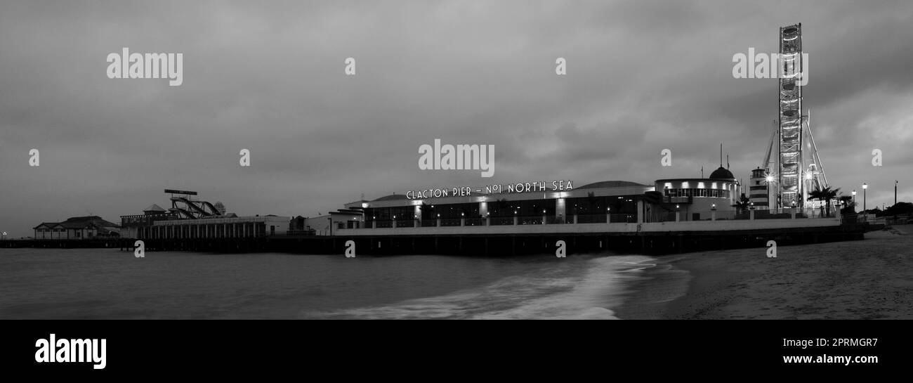 Clacton Pier at night, ClactononSea, Essex, England, UK Stock Photo