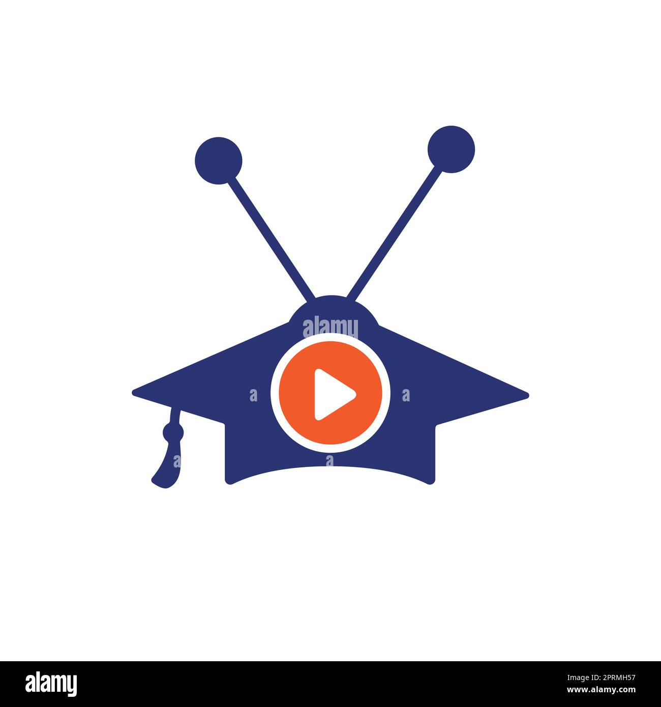 Education video play vector logo design. Graduation cap and play button ...