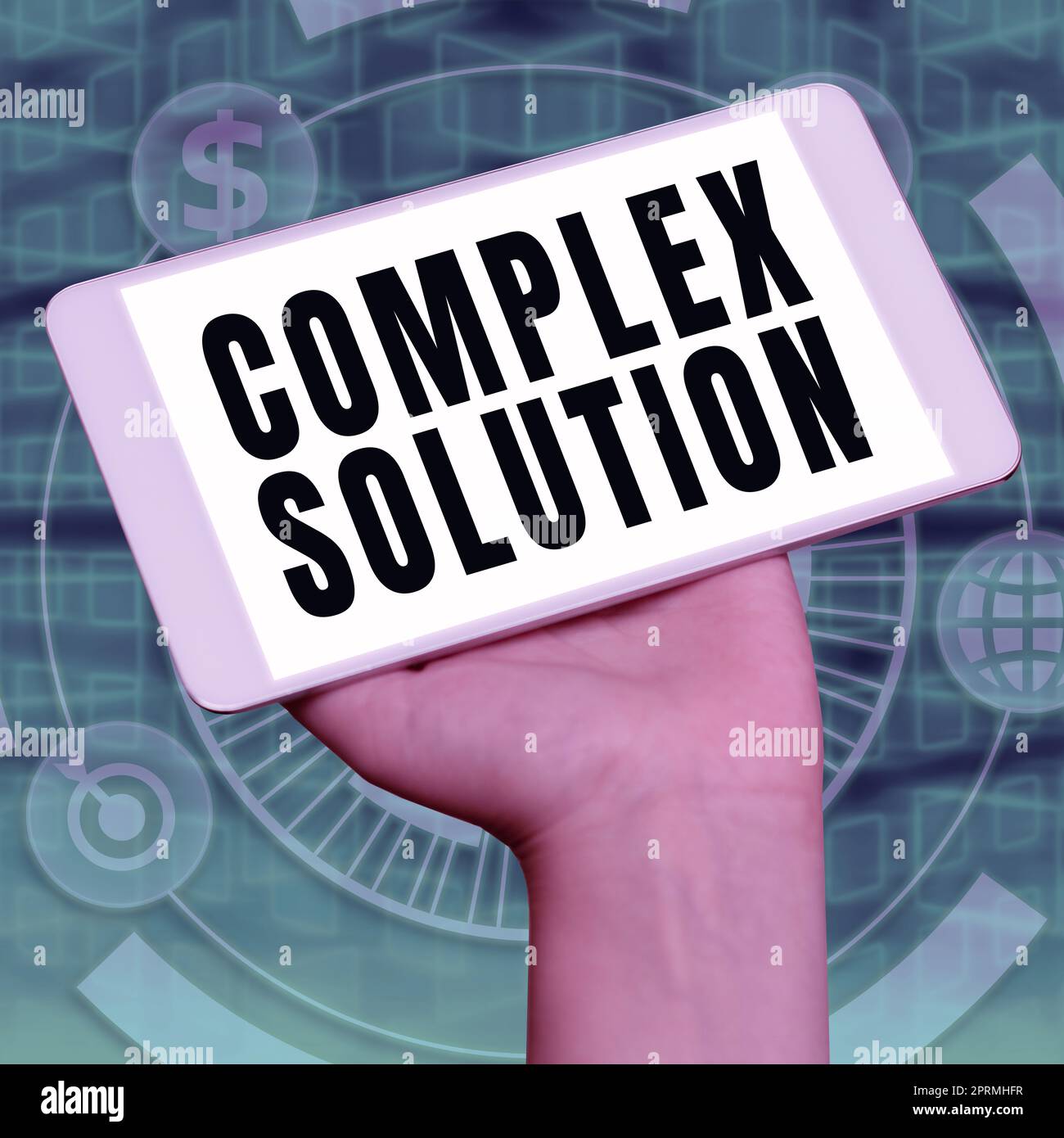 Inspiration showing sign Complex Solution, Word Written on computer time or service including data processing services Important Idea Shown On Phone O Stock Photo