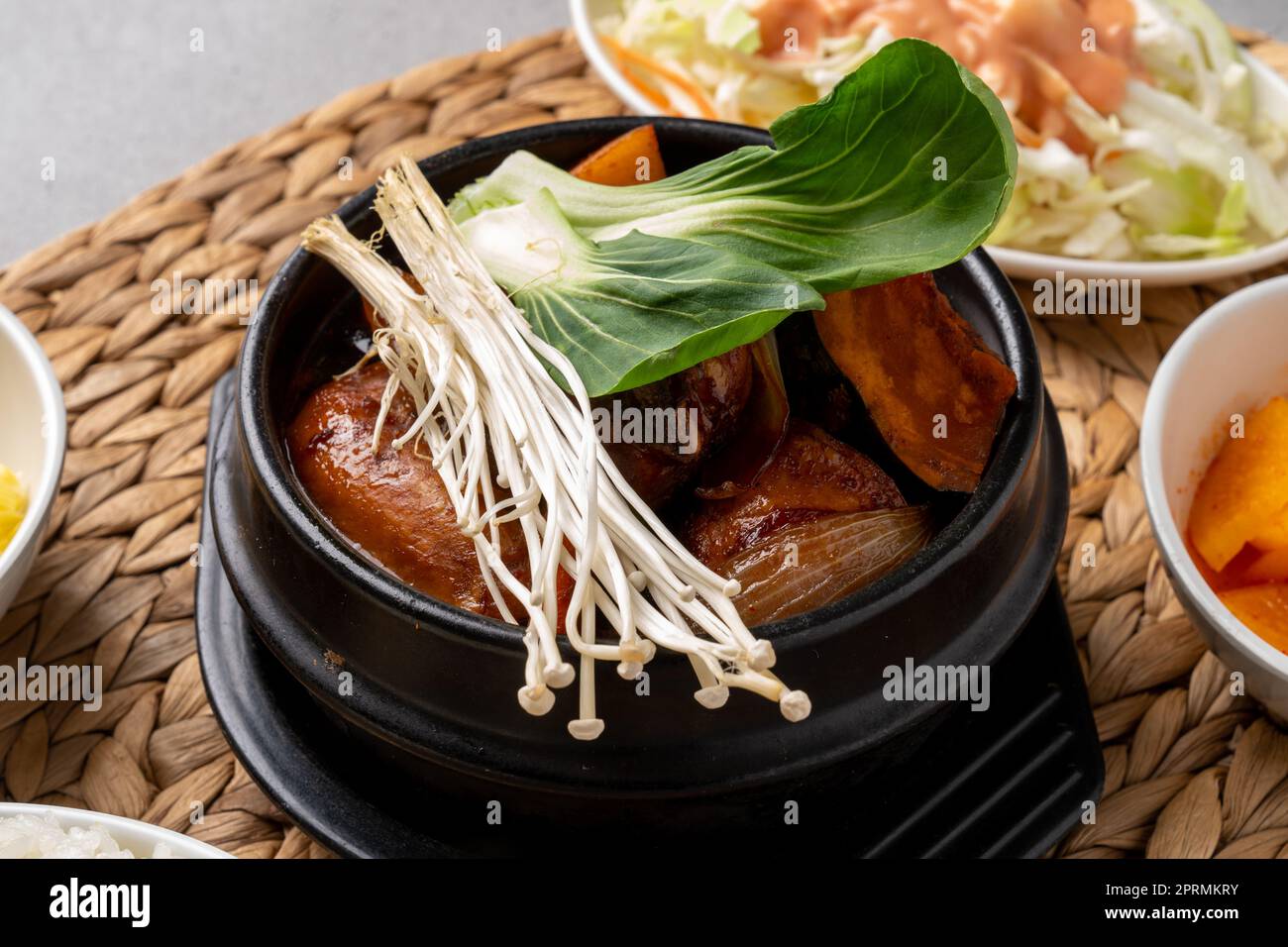 Korean food dish soy sauce braised chicken Stock Photo - Alamy