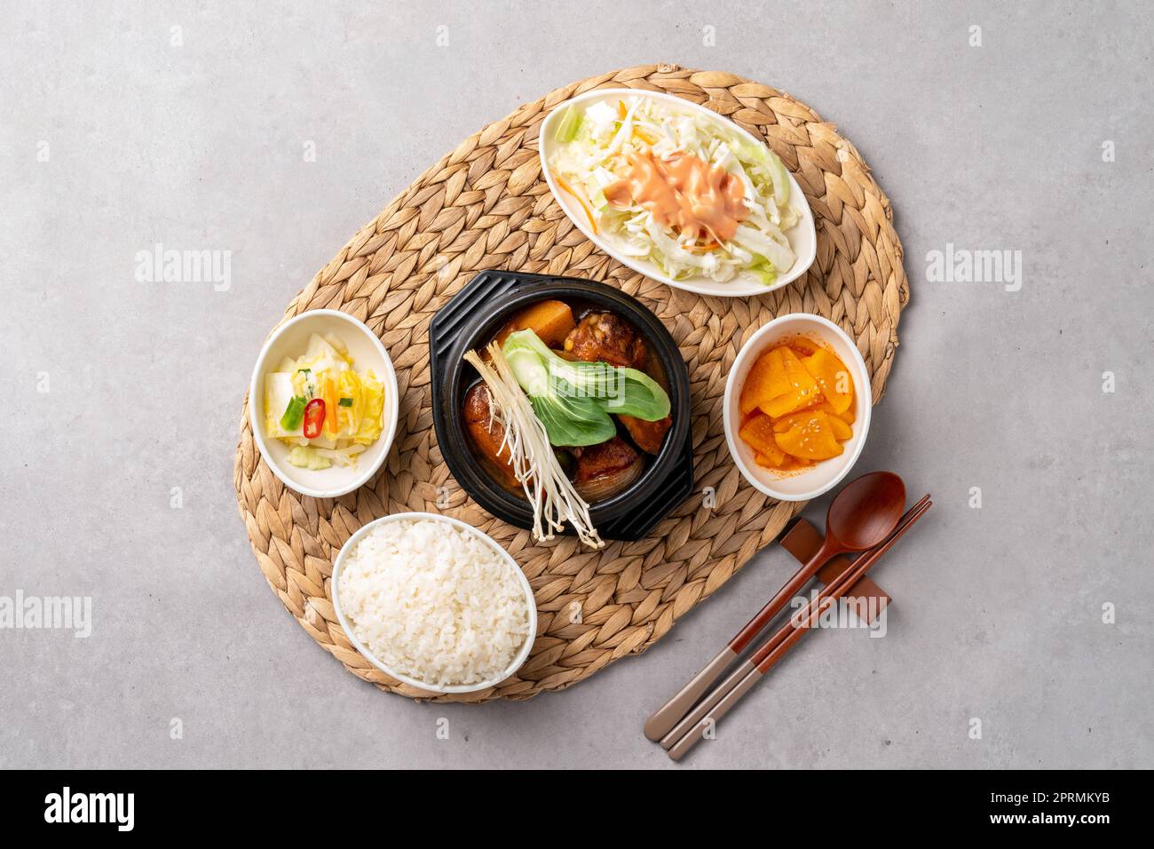 Korean food dish soy sauce braised chicken Stock Photo Alamy