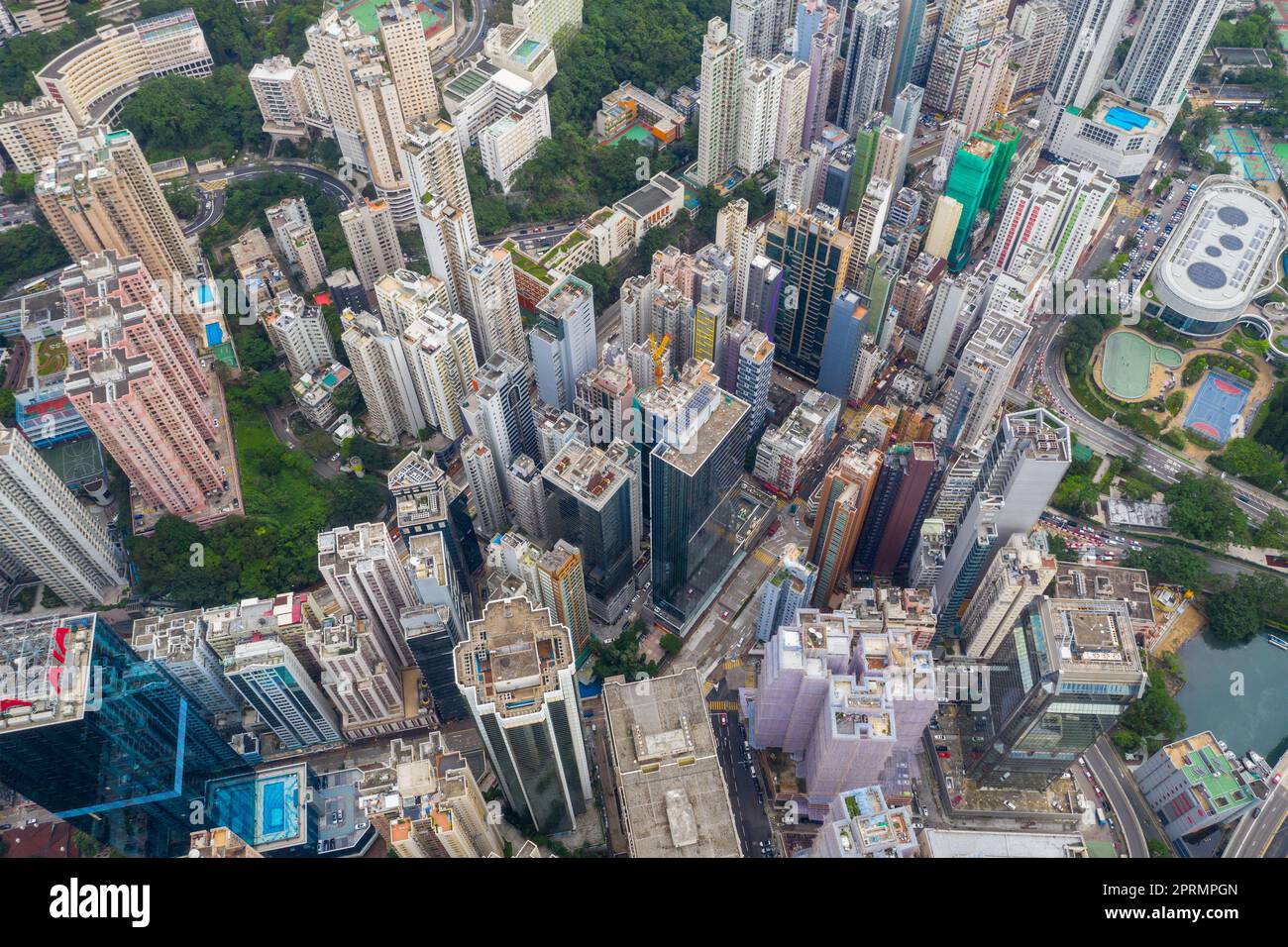 North Point, Hong Kong 01 June 2019 Aerial view of Hong Kong
