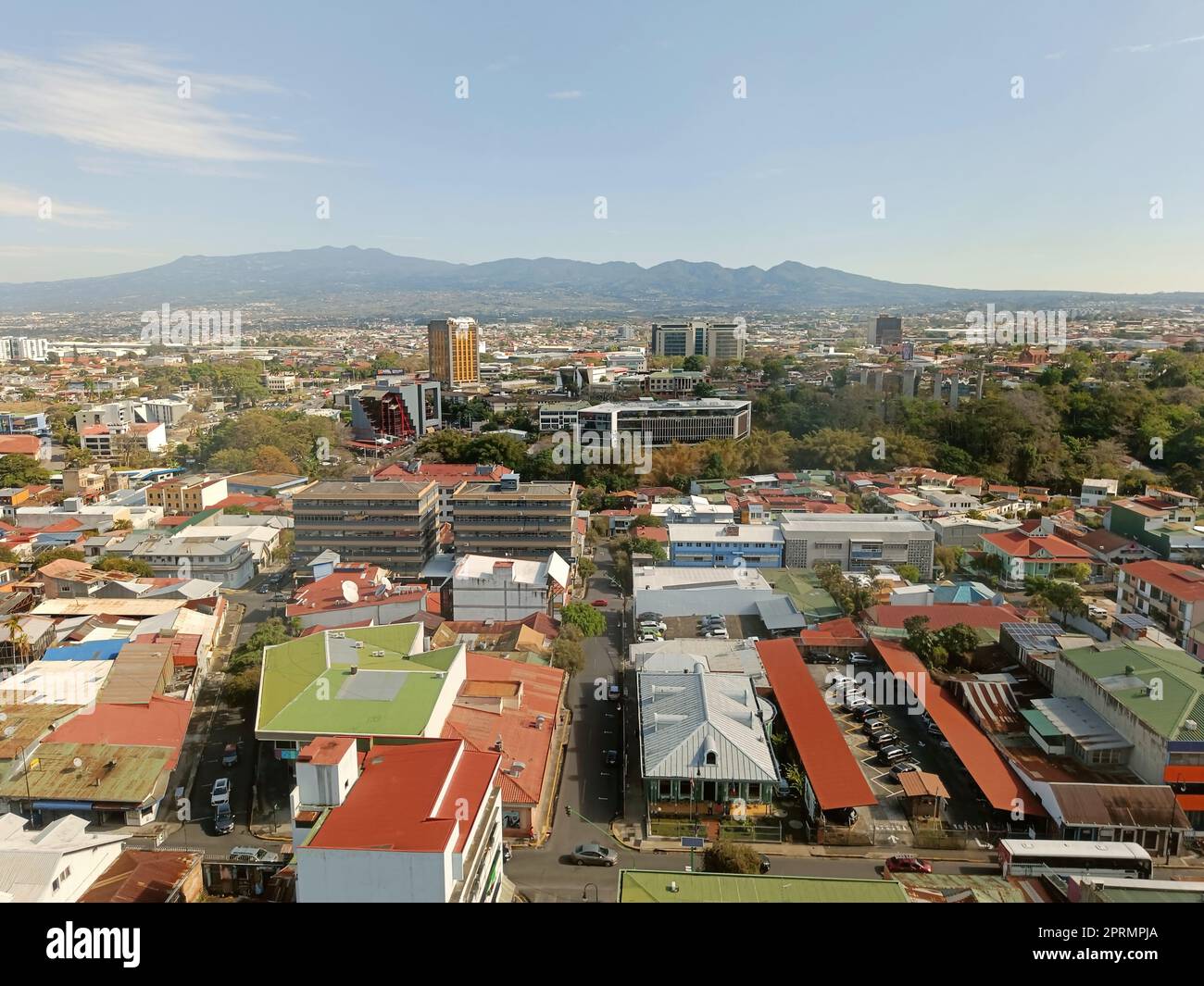 Beautiful aerial view of the city of San Jose in Costa Rica Stock Photo