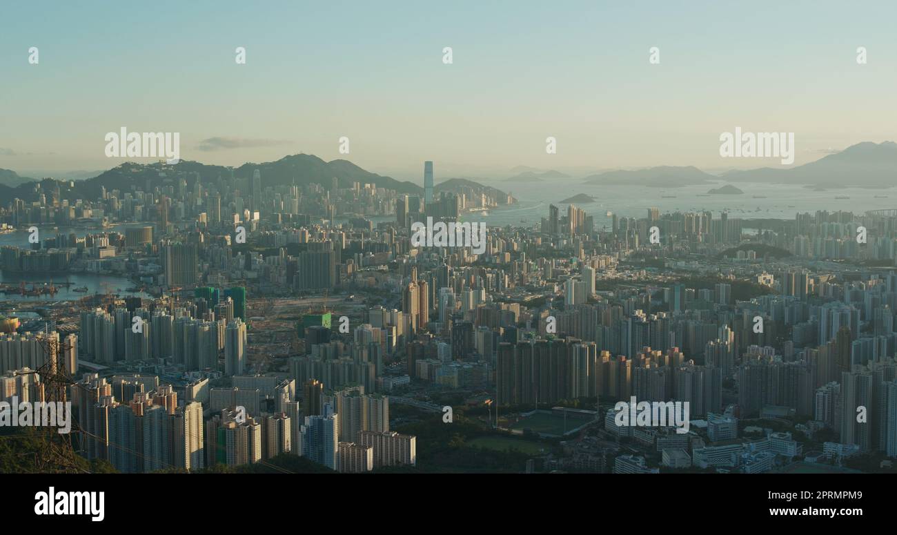 Hong Kong city sunset Stock Photo - Alamy