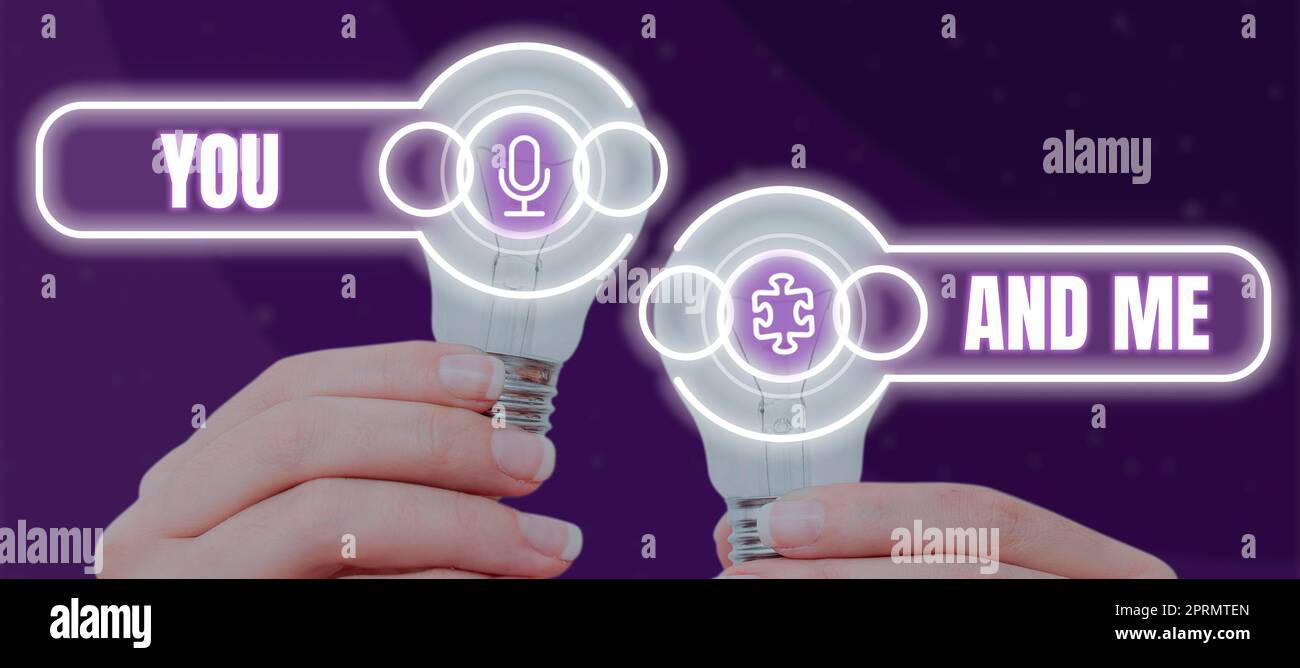 Conceptual display You And Me. Word for Couple Relationship compromise