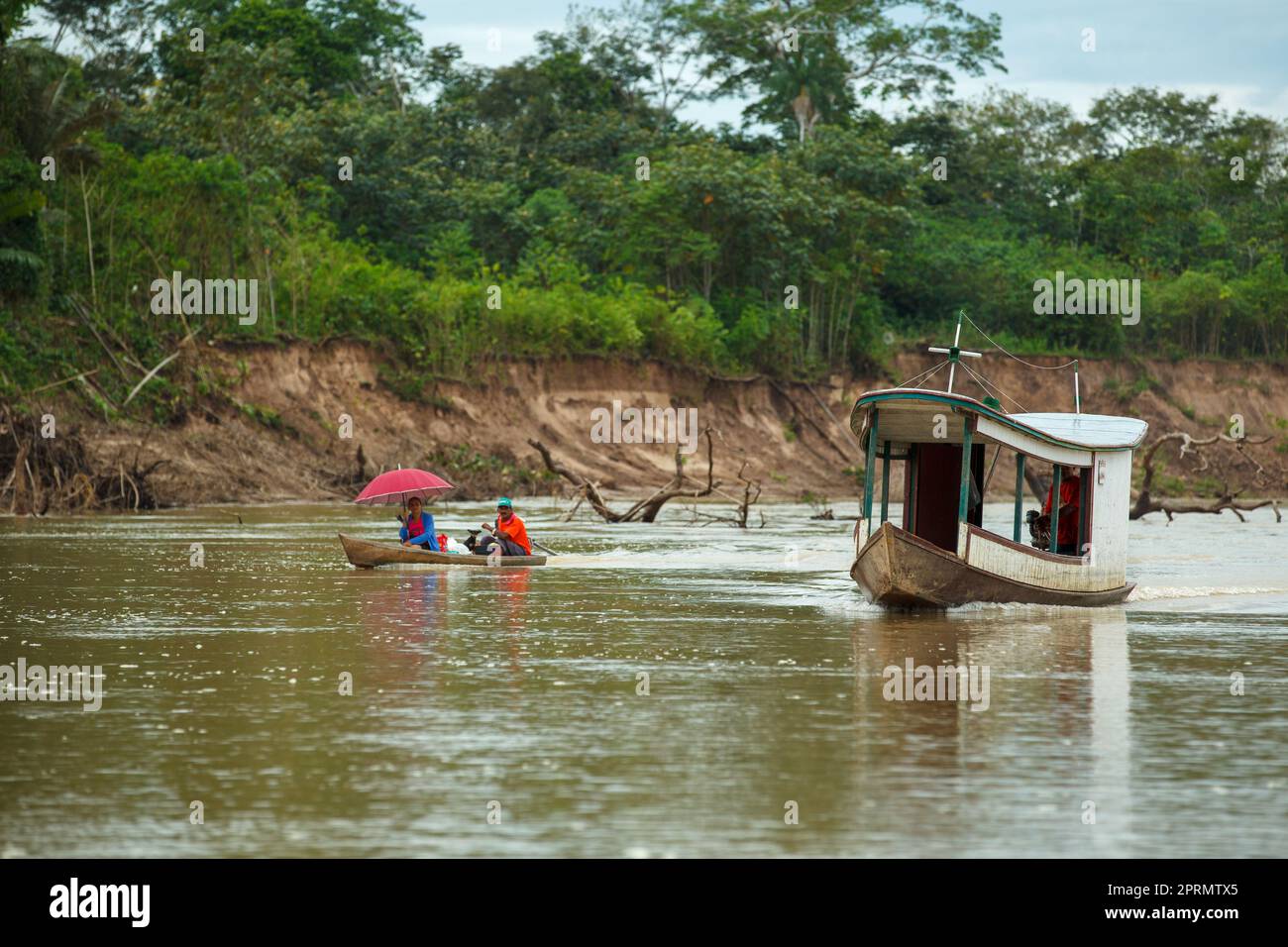 two types of amazon canoes Stock Photo Alamy