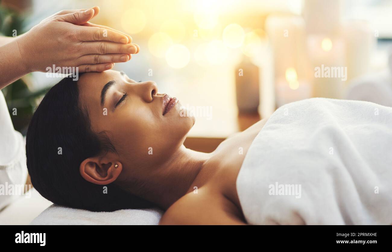 Massage soothes the body and calms the mind. an attractive young woman