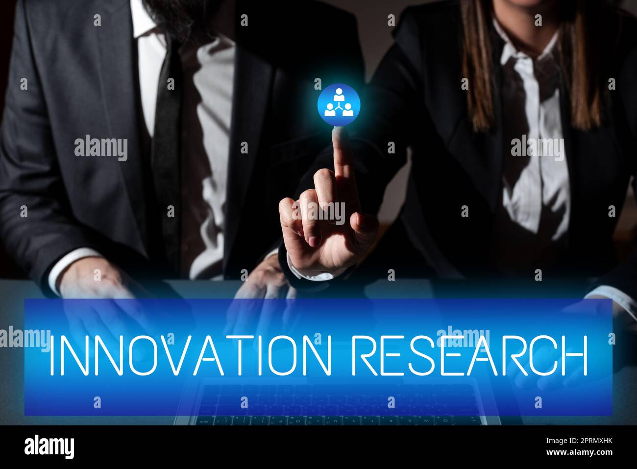 Conceptual display Innovation Research. Internet Concept Existing Products Services come into New Being Stock Photo