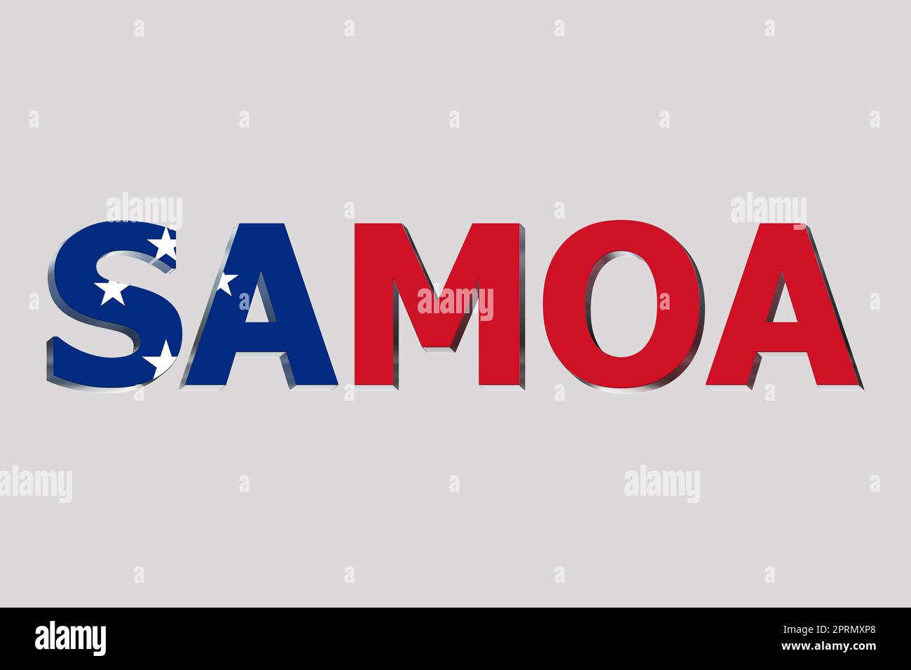 3D Flag of Samoa on a text background Stock Photo - Alamy
