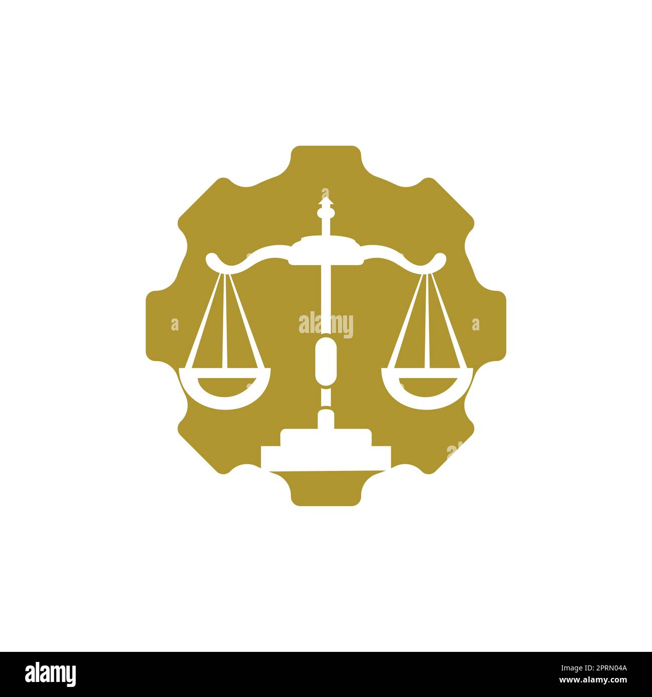 Industrial law firm vector logo design concept. Law firm with gear logo