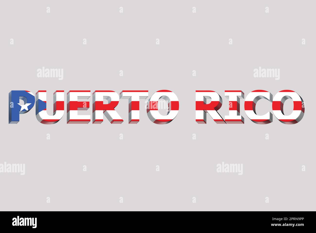 3D Flag of Puerto Rico on a text background Stock Photo - Alamy
