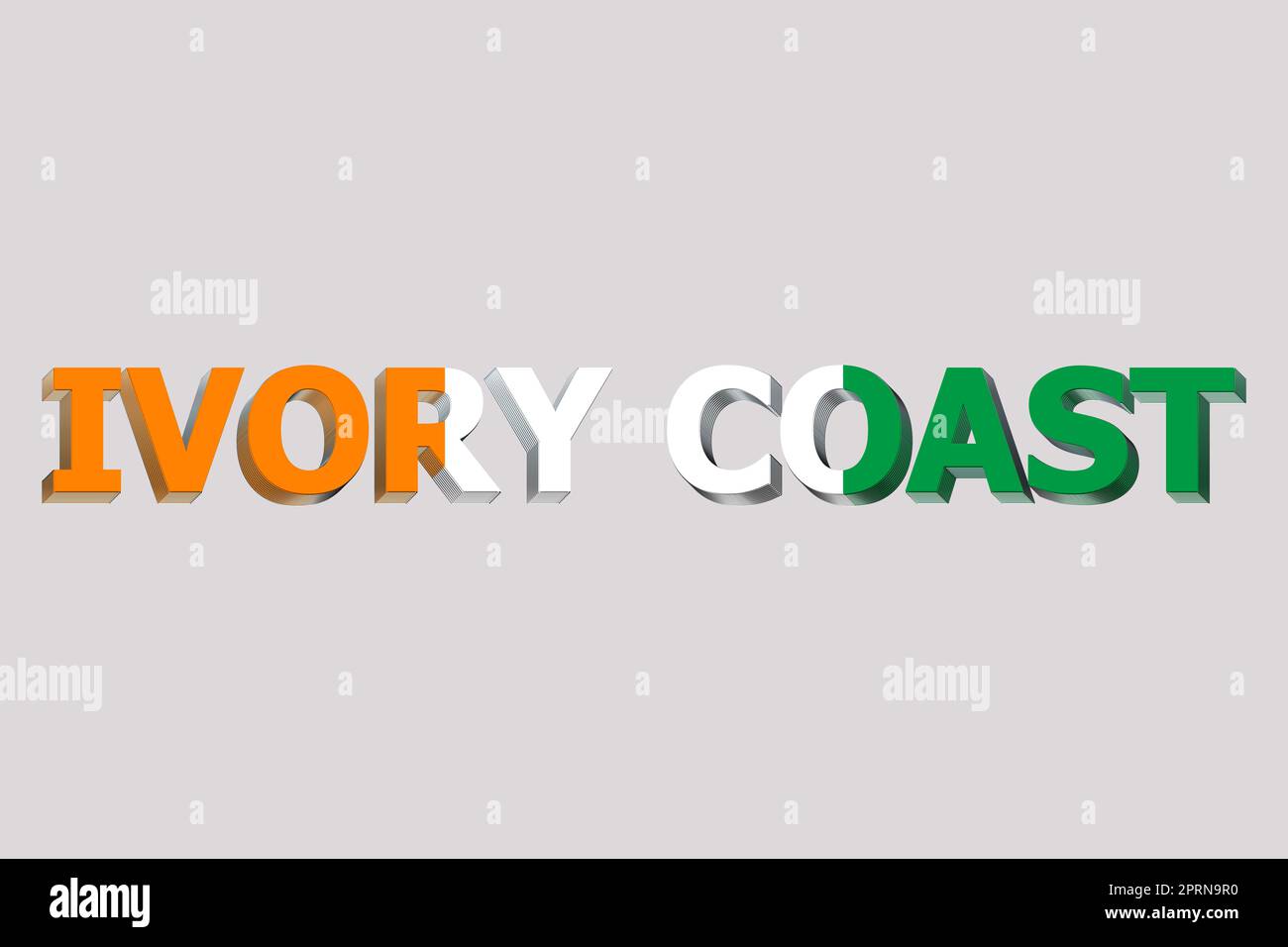 3D Flag of Ivory Coast on a text background Stock Photo - Alamy