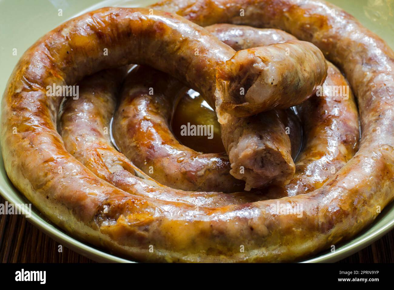 Baked homemade sausage made from natural meat and lard Stock Photo Alamy