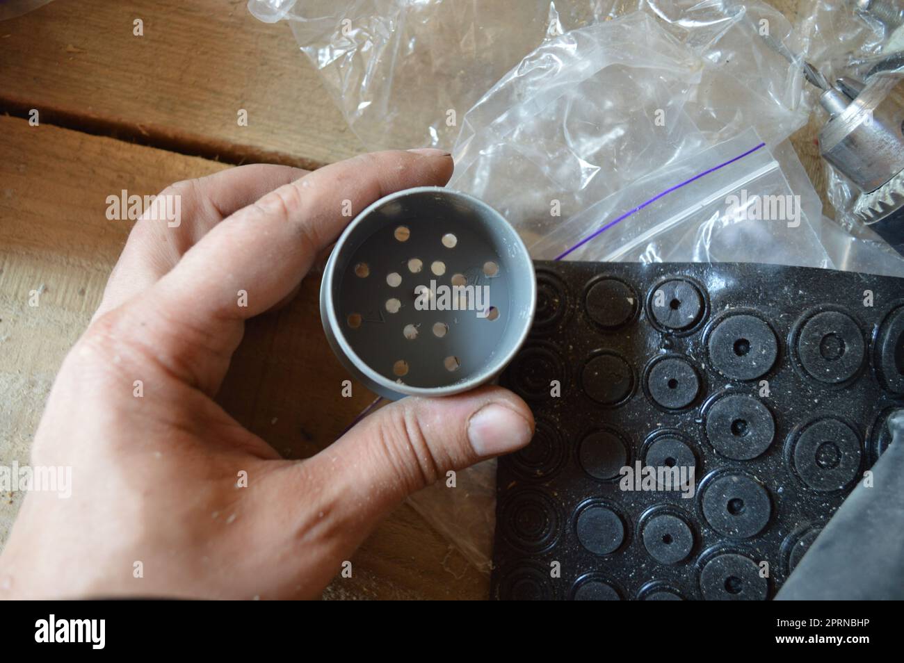 Installation of ventilation in the cellar Stock Photo Alamy