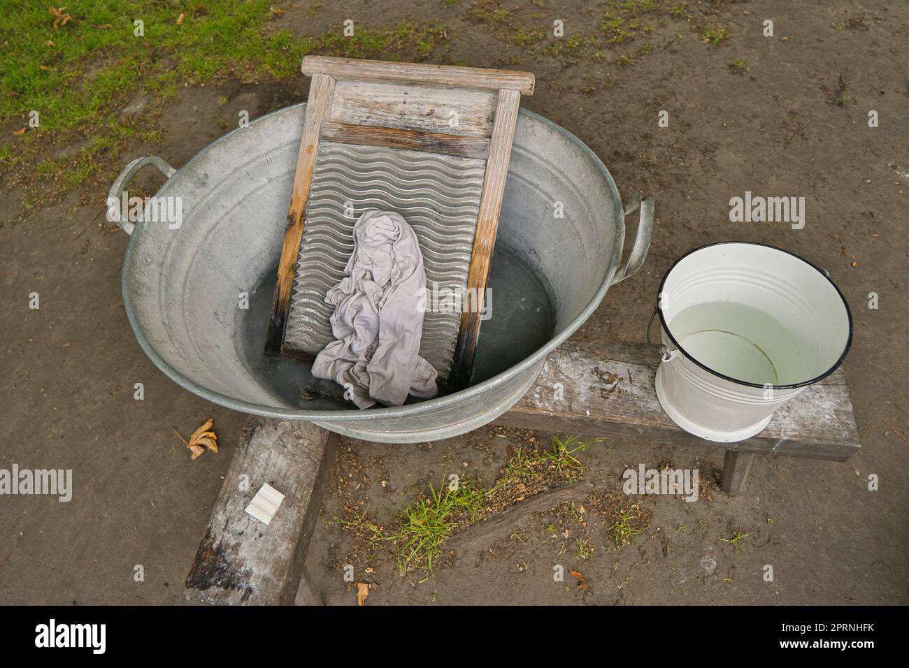 Washing the laundry in the traditional way by hand Stock Photo Alamy