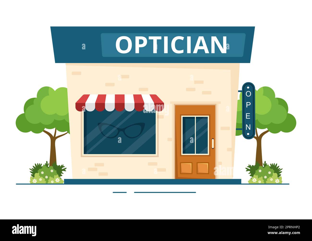 Eye Glasses Store or Optical Shop with Accessories, Optician, Checking Vision and Eyeglasses in